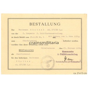 Kriegsmarine promotion 2.S.St.Abt. Wilhelmshaven
