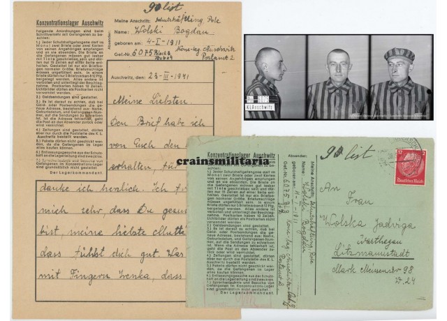 Concentration camp letter KZ Auschwitz, Neuengamme victim Concentration camp letter KZ Auschwitz, Neuengamme victim