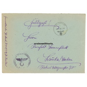 Feldpost envelope by Oak Leaves winner Wolfgang Pickert