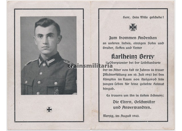 ***SOLD*** LSSAH Death Card