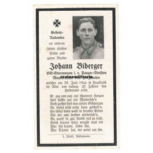 SS Frundsberg Death card - Normandy 1944