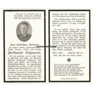 SS Wiking Death card - Ukraine 1941