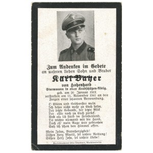 SS Der Führer Death card - Russia 1941 SS Der Führer Death card - Russia 1941