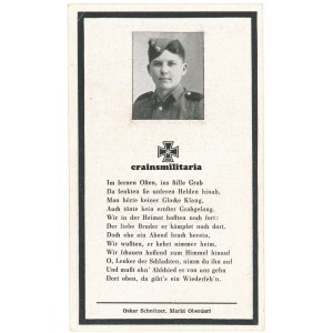 SS Hohenstaufen death card - Tarnopol 1944