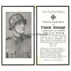 SS Reich Death card with Stahlhelm - Belarus 1941