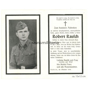 SS Death card - Belgium 1944