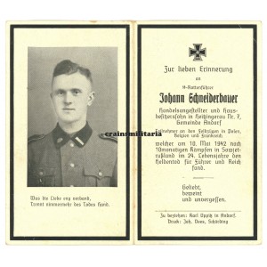 SS Totenkopf Death card - Russia 1942