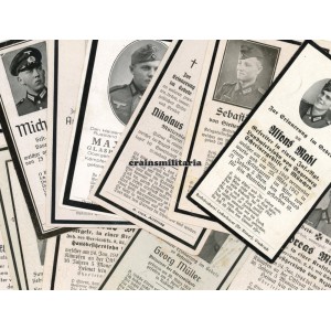 Lot of 100 German death cards