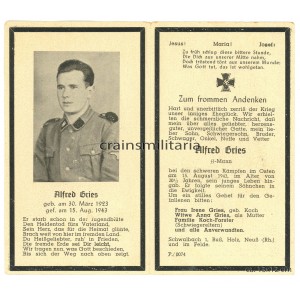 SS Death card - Ukraine 1943
