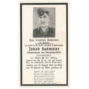 SS Wiking death card - Poland 1944 - camo smock